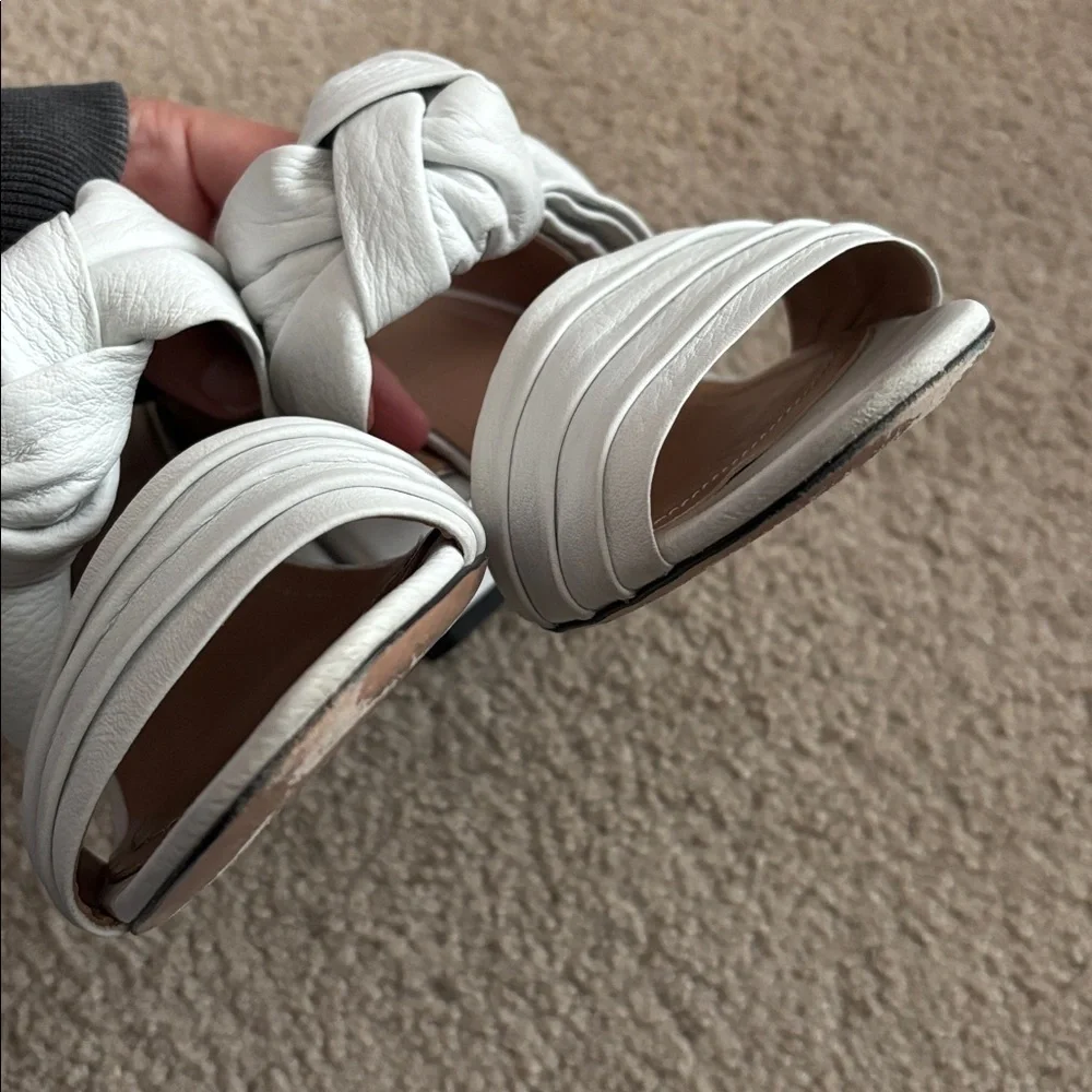 Lewit Leather White Knotted Heels size 39